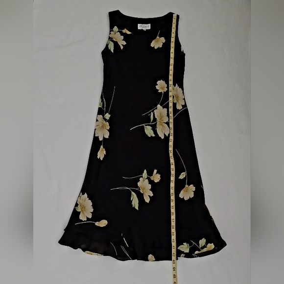 STUDIO I Suit of Black Floral Dress & Yellow Jacket, size 8p - Picture 11 of 16